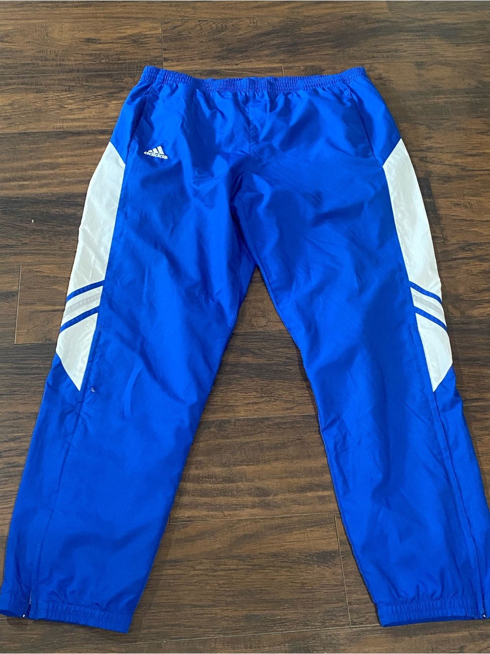 Vintage adidas Royal Blue and White Men's Track Pants